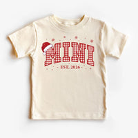 Personalized Gingham Christmas Family Shirt, Custom Mama Dada Mini Tee, Red Plaid Holiday Crewneck, Matching Family Outfit, Christmas Gift