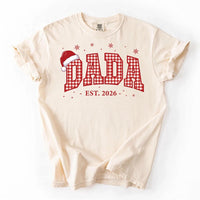 Personalized Gingham Christmas Family Shirt, Custom Mama Dada Mini Tee, Red Plaid Holiday Crewneck, Matching Family Outfit, Christmas Gift