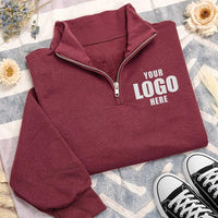 Personalized Logo Embroidered Quarter Zip Sweatshirt, Custom Company Logo Sweater, Corporate Team Apparel, Employee Gift, Group Order Gift