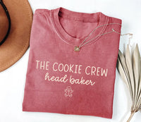 Personalized Cookie Crew Christmas Tee, Custom Baking Role Holiday Shirt, Gingerbread Crew Matching Tee, Xmas Gift for Home Bakers