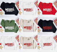 Personalized Merry Family Sweatshirt, Custom Role Christmas Sweatshirt, Matching Holiday Family Sweater, Festive Gift for Loved Ones