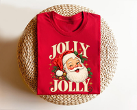 Retro Jolly Santa Christmas Shirt, Vintage Holly Distressed Holiday Tee, Winking Santa Face Print Shirt, Christmas Party Gift for Her