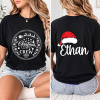 Personalized Christmas Crew Shirt, Custom Santa Hat Name Tee, Family Xmas 2026 Sweatshirt, Holiday Pajama Top, Gift for Family, Front Back