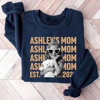 Personalized Custom Photo Mom Sweatshirt, Custom Child Name Est 2026 Shirt, Photo Mama Hoodie, Mother's Day Gift, Gift for New Mom
