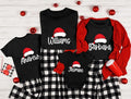 Personalized Family Christmas Shirt, Custom Santa Hat Name Sweatshirt, Matching Holiday Crew Tee, Xmas Pajama Top, Gift for Loved Ones