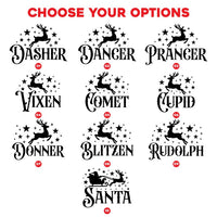 Personalized Santa Reindeer Name Shirt, Custom Reindeer Crew Christmas Tee, Star Vintage Sweatshirt, Xmas Pajama Top, Gift for Family