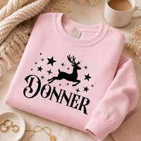 Personalized Santa Reindeer Name Shirt, Custom Reindeer Crew Christmas Tee, Star Vintage Sweatshirt, Xmas Pajama Top, Gift for Family