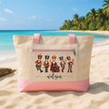Personalized Nutcracker Christmas Tote Bag with Zipper, Custom Name Script Canvas Tote, Christmas Day Bag, Holiday Party Gift for Her