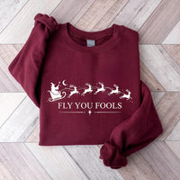 Fly You Fools Christmas Sweatshirt, Wizard Sleigh Reindeer Crewneck, Fantasy Holiday Shirt, Funny Quote Sweatshirt, Christmas Gift for Him