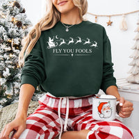 Fly You Fools Christmas Sweatshirt, Wizard Sleigh Reindeer Crewneck, Fantasy Holiday Shirt, Funny Quote Sweatshirt, Christmas Gift for Him