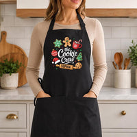 Custom Cookie Crew Christmas Apron, Personalized Name Baking Apron, Holiday Cooking Apron, Kitchen Apron, Christmas Gift for Bakers