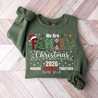 2026 We Are Family Christmas Sweatshirt, Making Memories Crewneck, Pattern Letter Holiday Shirt, Festive Matching Outfit, Family Gift