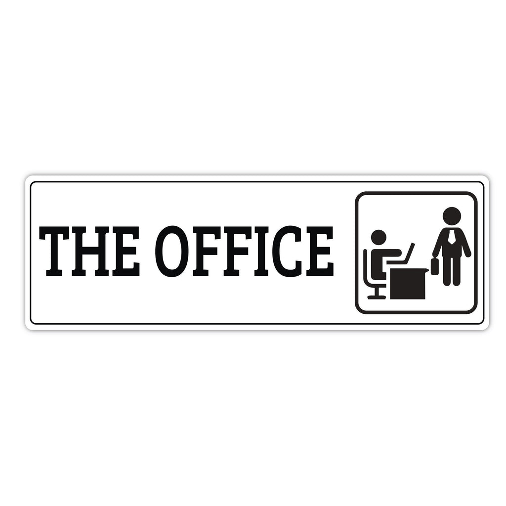 The Office Sign for Door or Wall 9" x 3", Easy to Mount Plastic Sign, Self Adhesive The Office PVC Sign for Office