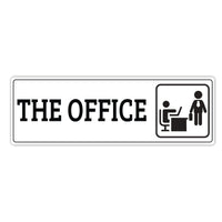 The Office Sign for Door or Wall 9" x 3", Easy to Mount Plastic Sign, Self Adhesive The Office PVC Sign for Office