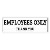 Employees Only Sign for Door or Wall 9" x 3", Easy to Mount Plastic Sign, Self Adhesive Employees Only Thank You PVC Sign for Office