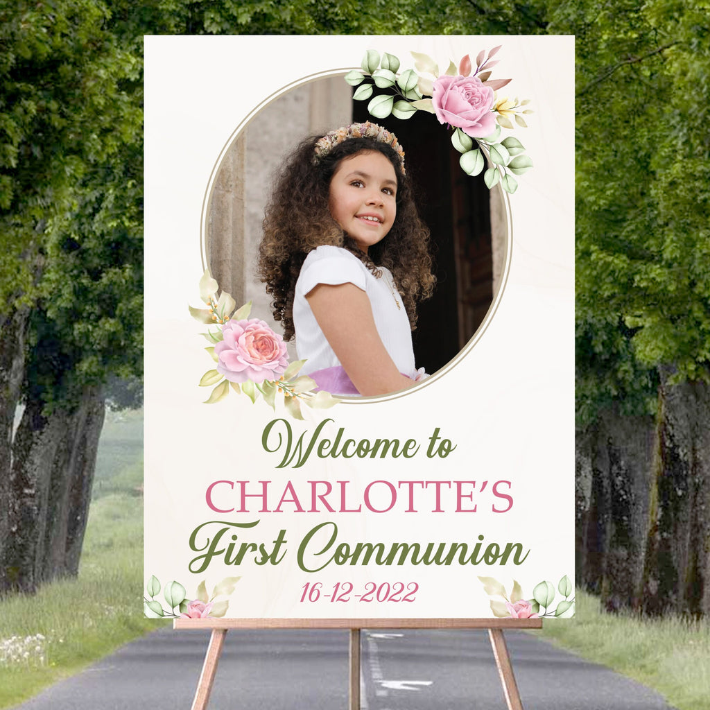 Custom First Communion Foam Board Poster Sign, My Communion Custom Printing Foamcore Sign, Welcome Sign, Announcement Sign, Personalized