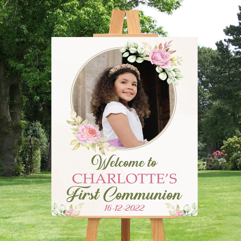 Custom First Communion Foam Board Poster Sign, My Communion Custom Printing Foamcore Sign, Welcome Sign, Announcement Sign, Personalized