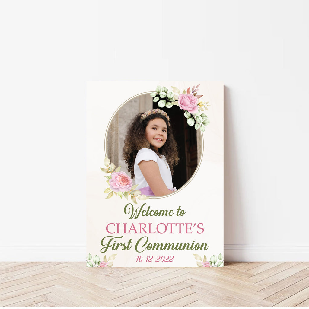 Custom First Communion Foam Board Poster Sign, My Communion Custom Printing Foamcore Sign, Welcome Sign, Announcement Sign, Personalized