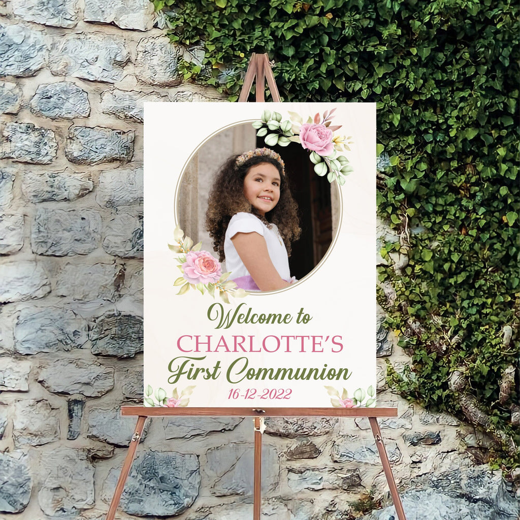 Custom First Communion Foam Board Poster Sign, My Communion Custom Printing Foamcore Sign, Welcome Sign, Announcement Sign, Personalized