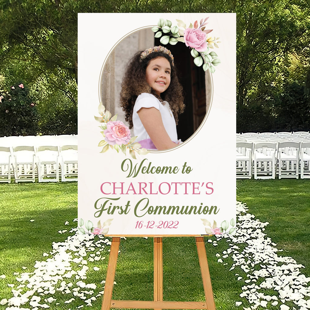 Custom First Communion Foam Board Poster Sign, My Communion Custom Printing Foamcore Sign, Welcome Sign, Announcement Sign, Personalized