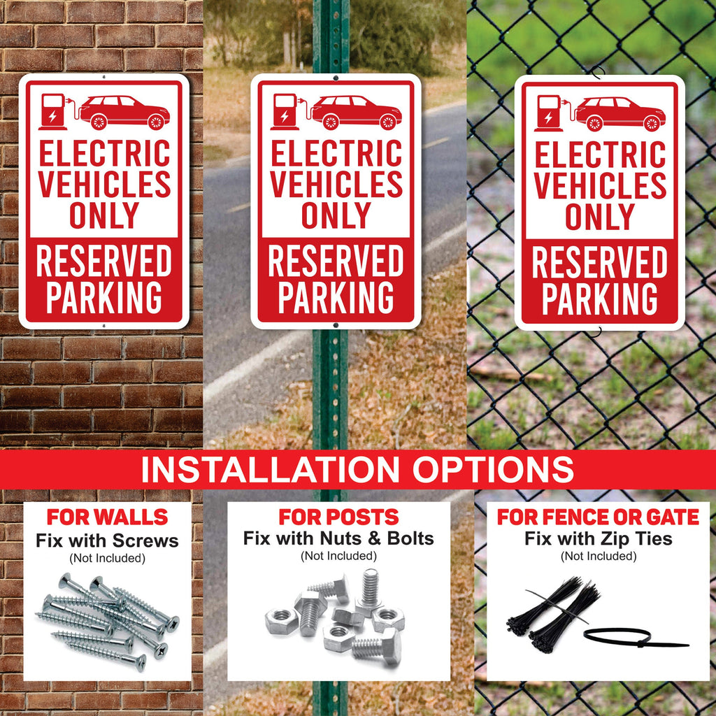 E.v. Sign Example EV Parking Aluminum Sign - Rust Free Aluminum Sign, Weather/Fade Resis ...