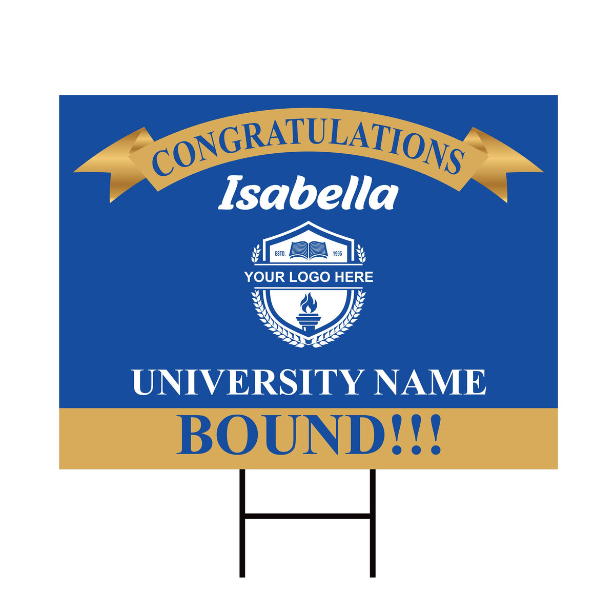 Personalized College Bound Yard Sign, College Logo Sign, Custom Gradua ...