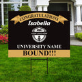 Personalized College Bound Yard Sign, College Logo Sign, Custom Graduate College University Bound Yard Sign with Metal H-Stake