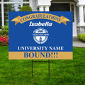 Personalized College Bound Yard Sign, College Logo Sign, Custom Graduate College University Bound Yard Sign with Metal H-Stake