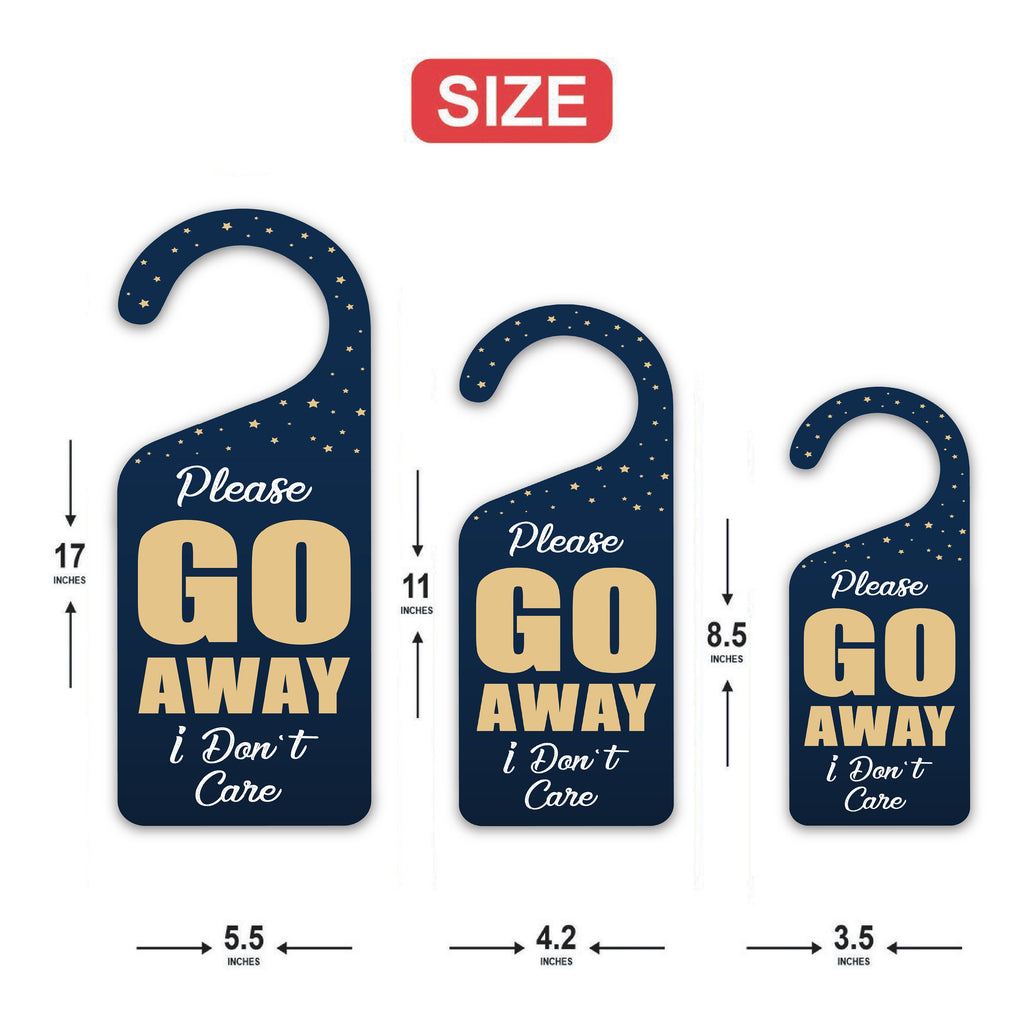Please Go Away I Don't Care Door Hanger, Doorknob Sign, PVC Door Knob Hanger Sign, In Session, in a Meeting Door Sign