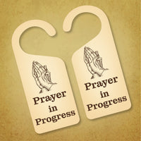Prayer in Progress Religious Cross Door Hanger, Doorknob Sign, PVC Door Knob Hanger Sign, Do Not Disturb, Prayer Time