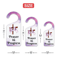 Prayer in Progress Religious Cross Door Hanger, Doorknob Sign, PVC Door Knob Hanger Sign, Prayer Time, Religious Door Sign