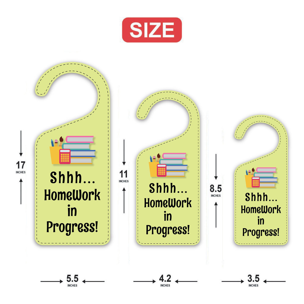 Homework In Progress Door Hanger, Homework Doorknob Sign, PVC Door Kno ...