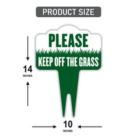 Stay Off Grass Yard Sign 10” x 14” - Rust-free Aluminum Off Grass Sign for Lawn, Please Keep Off The Grass Yard Sign with Integrated Stake