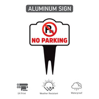 No Parking Yard Sign 10” x 14” - Rust-free Aluminum No Parking Sign for Lawn, Please Do Not Park Yard Sign with Integrated Stake