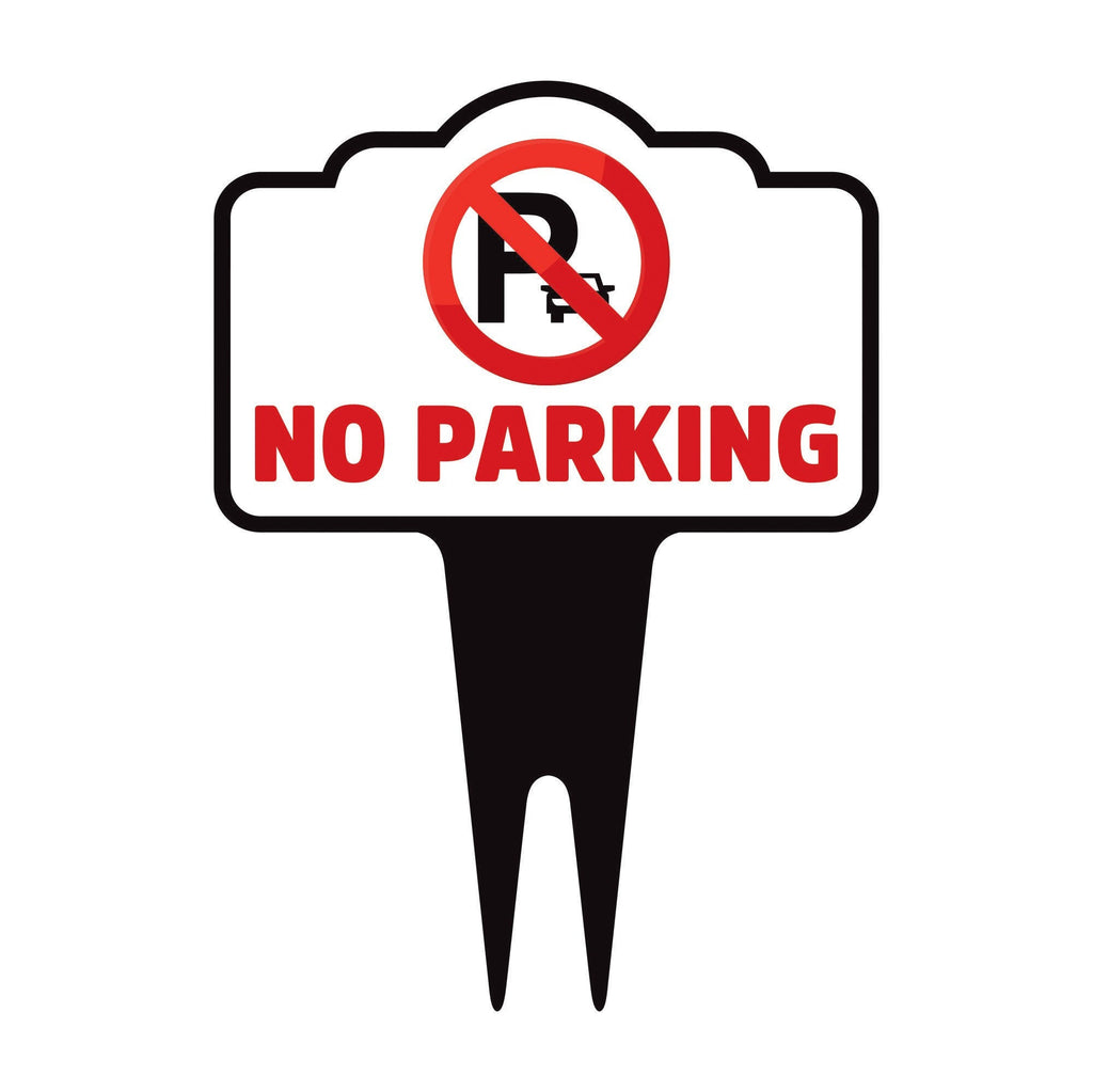 No Parking Yard Sign 10” x 14” - Rust-free Aluminum No Parking Sign for Lawn, Please Do Not Park Yard Sign with Integrated Stake