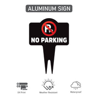 No Parking Yard Sign 10” x 14” - Rust-free Aluminum No Parking Sign for Lawn, Please Do Not Park Yard Sign with Integrated Stake