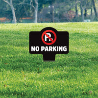 No Parking Yard Sign 10” x 14” - Rust-free Aluminum No Parking Sign for Lawn, Please Do Not Park Yard Sign with Integrated Stake