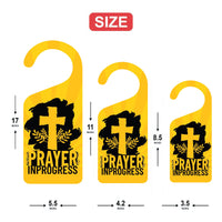 Prayer in Progress Religious Cross Door Hanger, Doorknob Sign, PVC Door Knob Hanger Sign, Do Not Disturb, Prayer Time