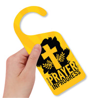 Prayer in Progress Religious Cross Door Hanger, Doorknob Sign, PVC Door Knob Hanger Sign, Do Not Disturb, Prayer Time