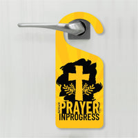 Prayer in Progress Religious Cross Door Hanger, Doorknob Sign, PVC Door Knob Hanger Sign, Do Not Disturb, Prayer Time