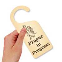 Prayer in Progress Religious Cross Door Hanger, Doorknob Sign, PVC Door Knob Hanger Sign, Do Not Disturb, Prayer Time