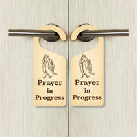 Prayer in Progress Religious Cross Door Hanger, Doorknob Sign, PVC Door Knob Hanger Sign, Do Not Disturb, Prayer Time