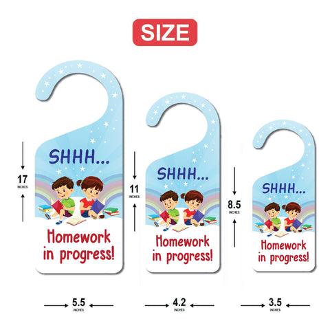 Homework Progress Sign Homework In Progress Door Hanger, Homework Doorknob Sign, PVC Door Kno ...
