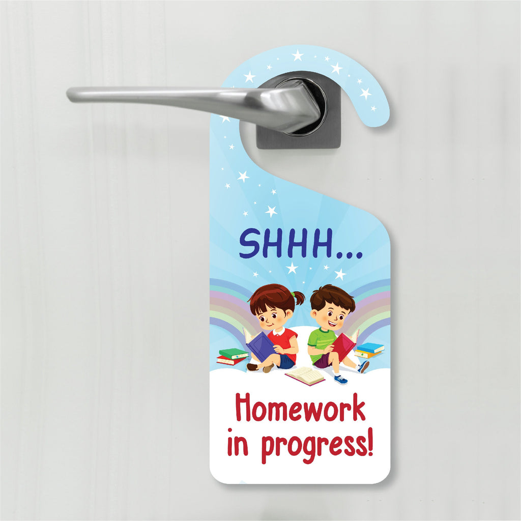 Homework Success. Sign Homework In Progress Door Hanger, Homework Doorknob Sign, PVC Door Kno ...