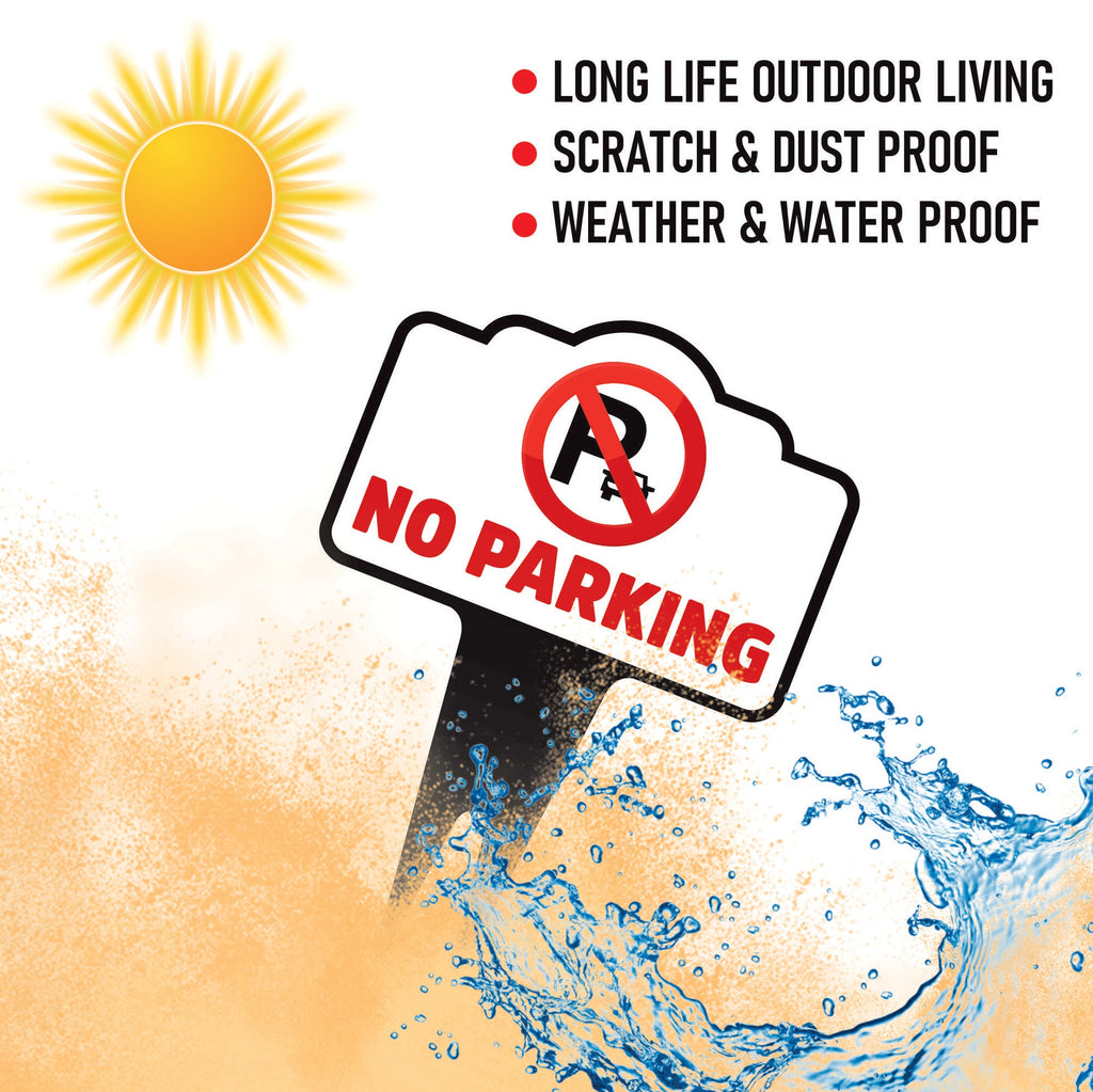 No Parking Yard Sign 10” x 14” - Rust-free Aluminum No Parking Sign for Lawn, Please Do Not Park Yard Sign with Integrated Stake