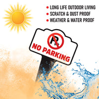 No Parking Yard Sign 10” x 14” - Rust-free Aluminum No Parking Sign for Lawn, Please Do Not Park Yard Sign with Integrated Stake