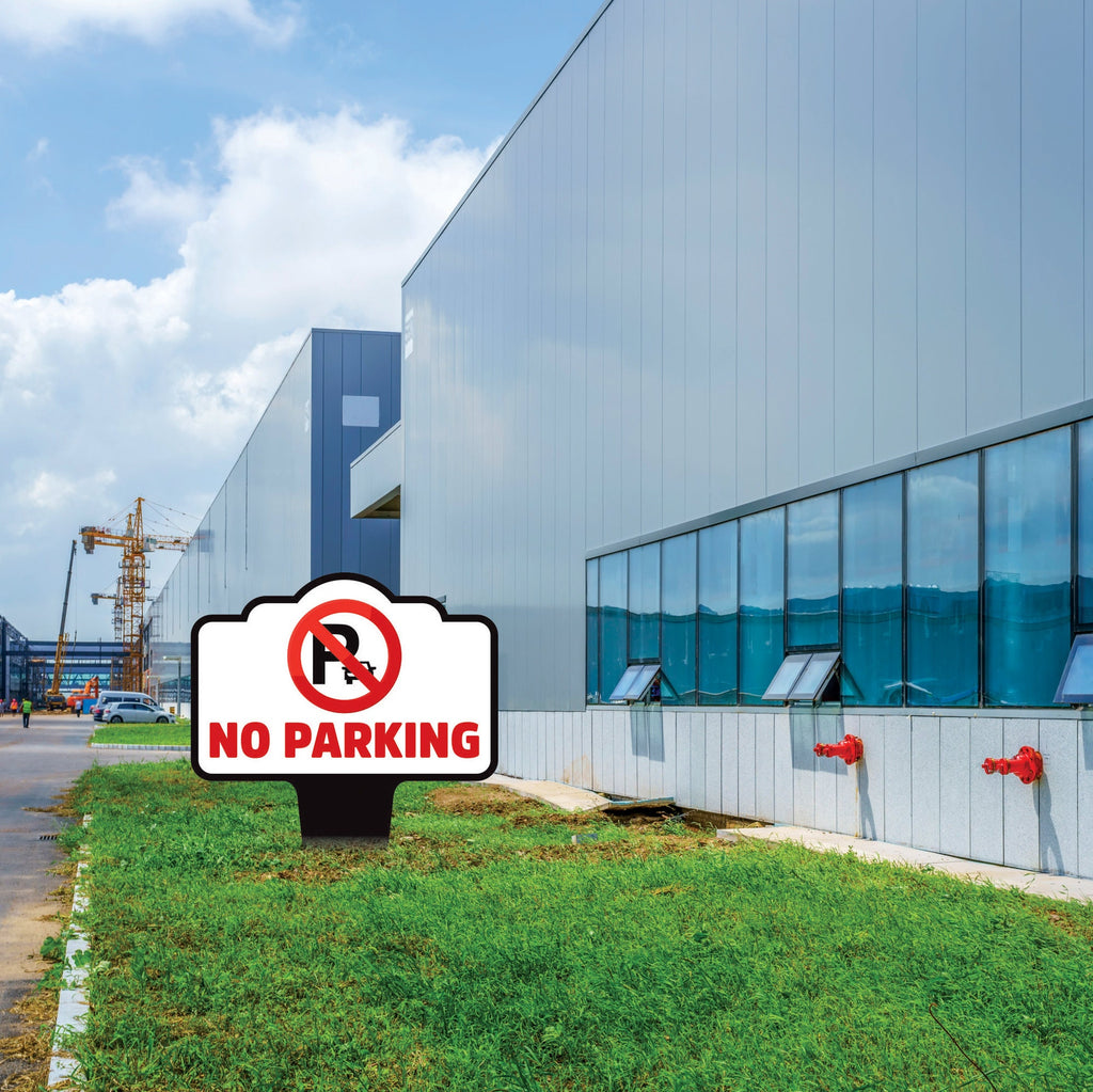 No Parking Yard Sign 10” x 14” - Rust-free Aluminum No Parking Sign for Lawn, Please Do Not Park Yard Sign with Integrated Stake