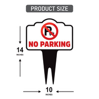No Parking Yard Sign 10” x 14” - Rust-free Aluminum No Parking Sign for Lawn, Please Do Not Park Yard Sign with Integrated Stake