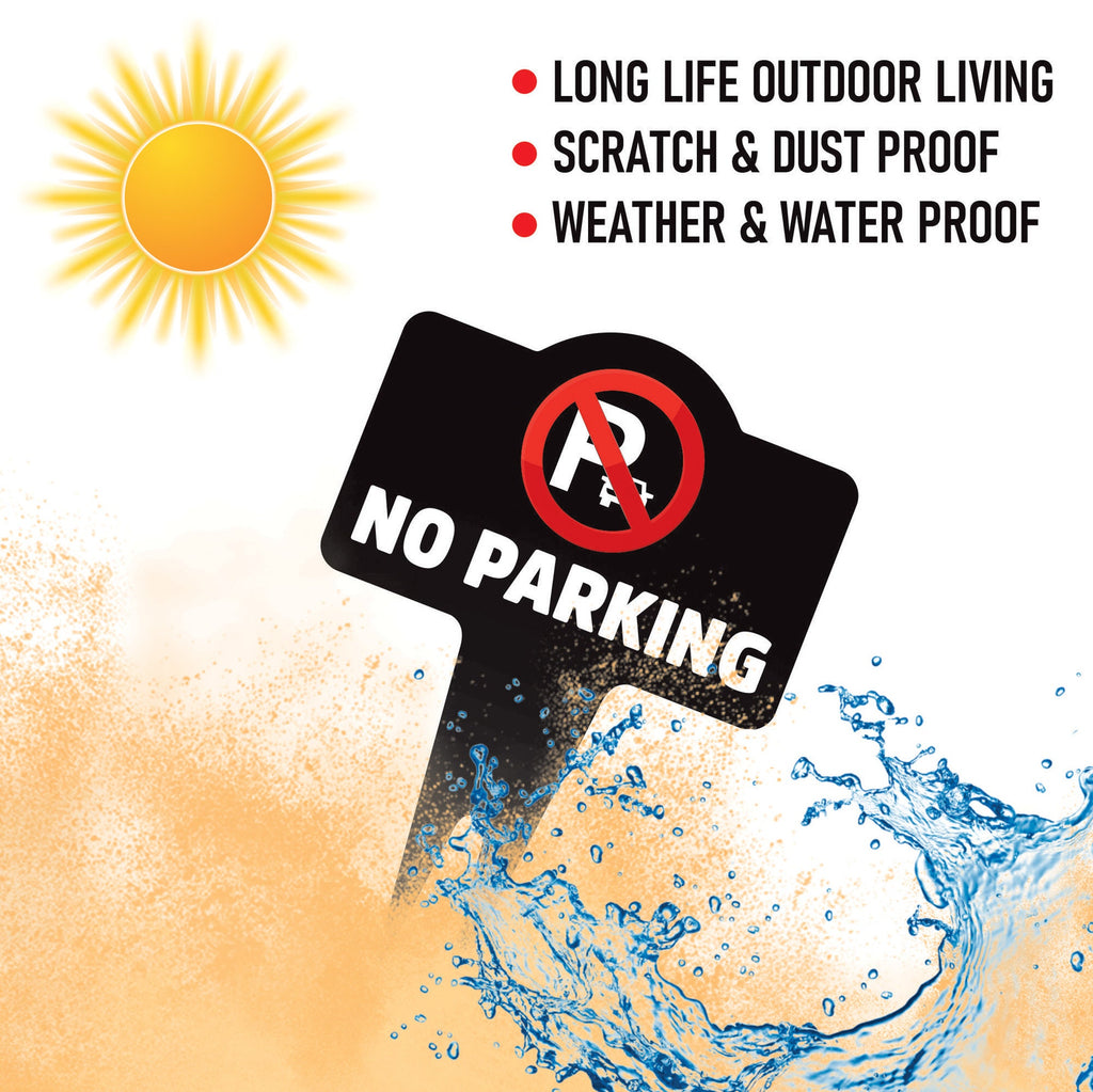 No Parking Yard Sign 10” x 14” - Rust-free Aluminum No Parking Sign for Lawn, Please Do Not Park Yard Sign with Integrated Stake