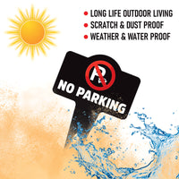 No Parking Yard Sign 10” x 14” - Rust-free Aluminum No Parking Sign for Lawn, Please Do Not Park Yard Sign with Integrated Stake